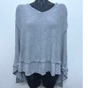 We The Free By Free People Tunic Top Raw Hem Open Tie Back Sz P/S Oversized Boho